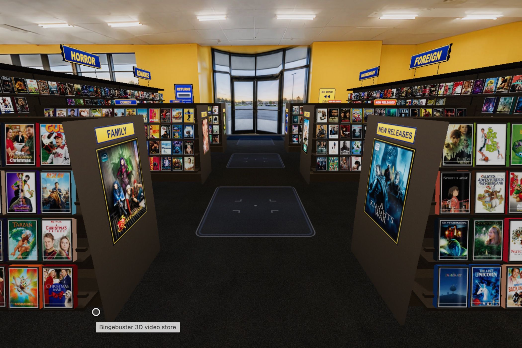 This 3D Blockbuster recreation brings back the video store browsing ...