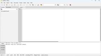 Geany Text Editor open to a blank screen.