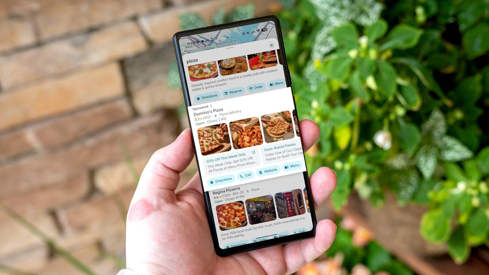 Google Maps sponsored results