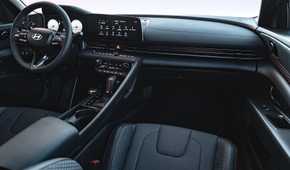 Shot of the passenger side in a 2024 Hyundai Elantra N-Line