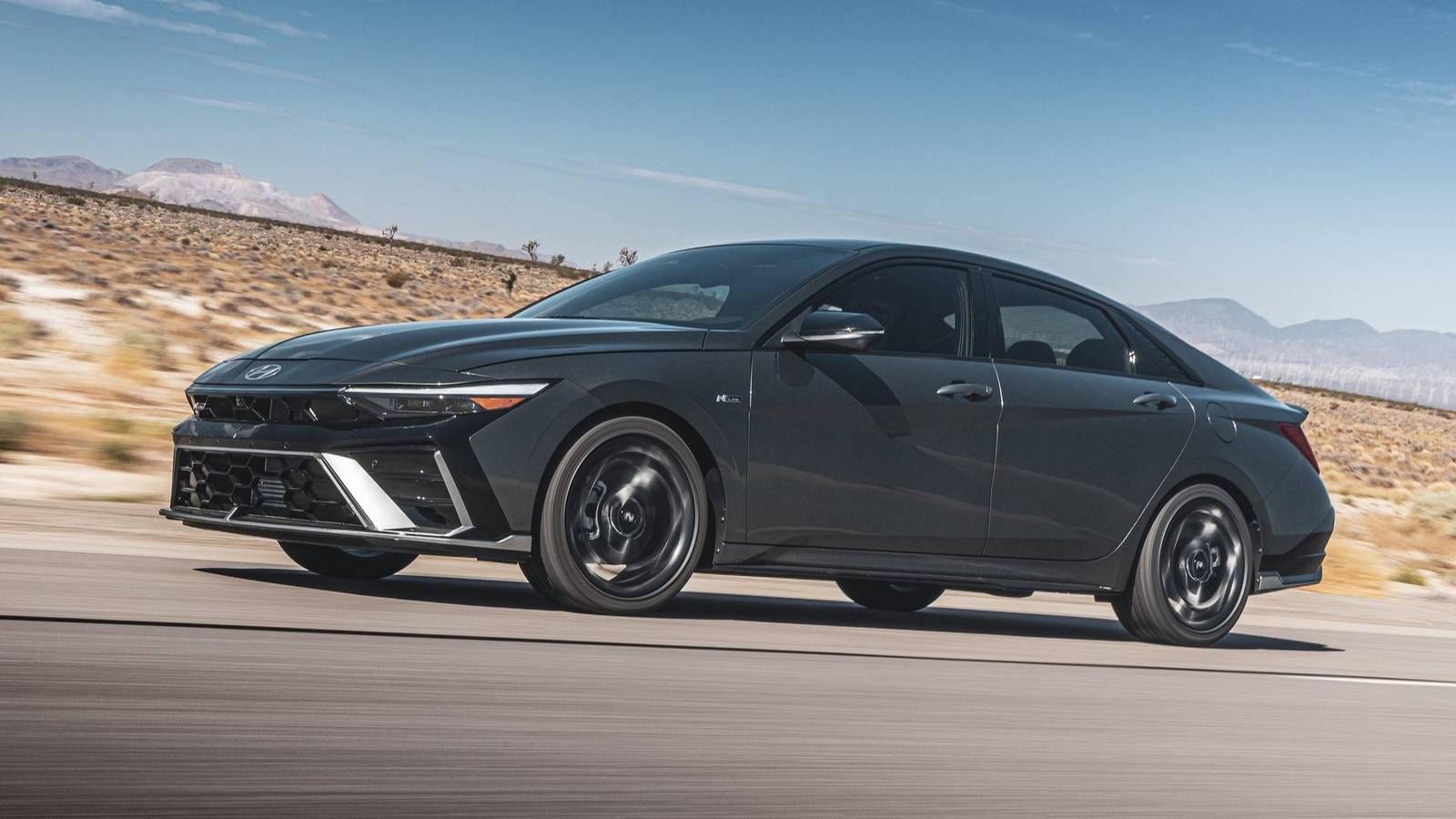 Side profile shot of a 2024 Hyundai Elantra N-Line