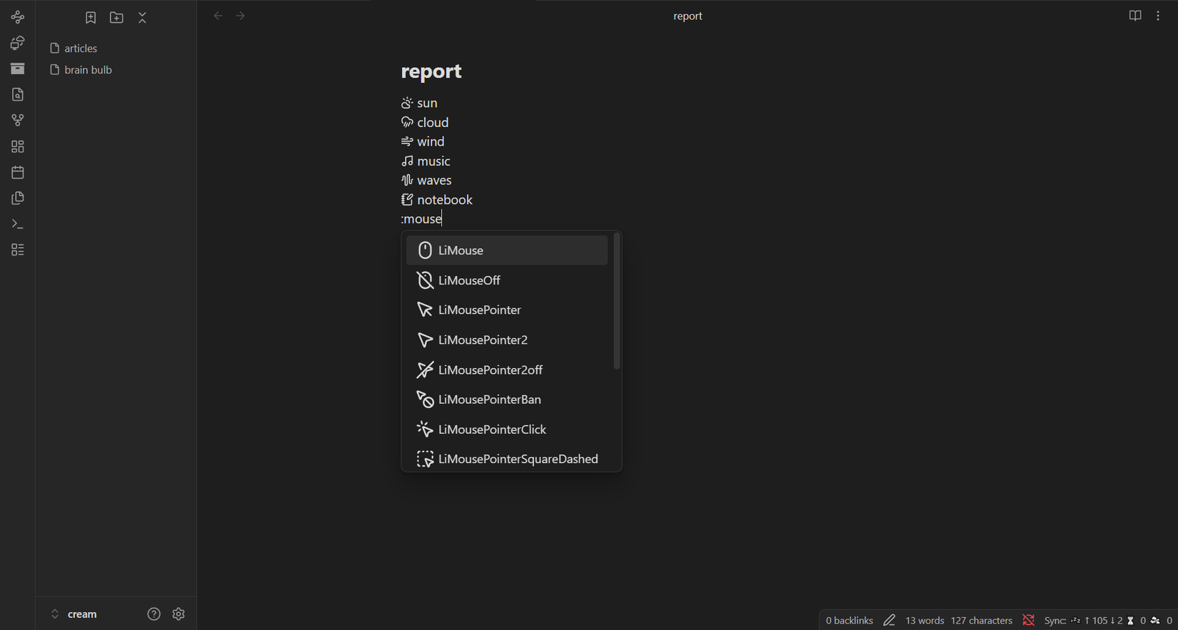 Iconize plugin in action.