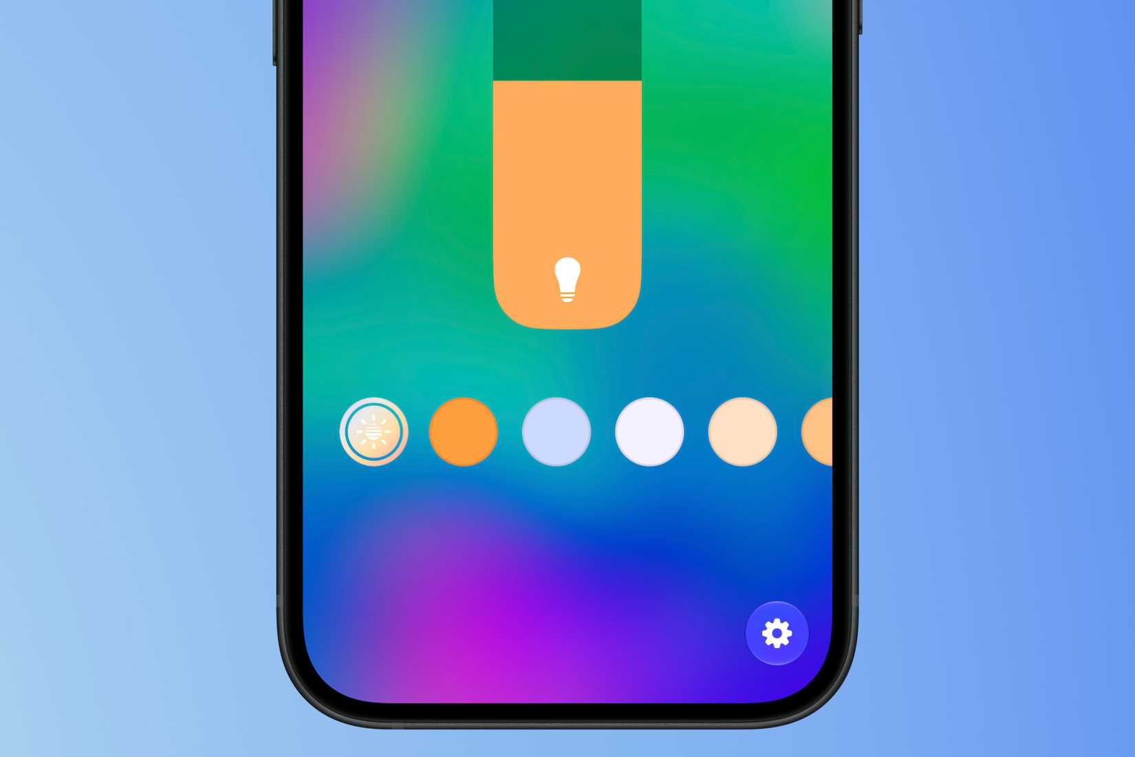 Adaptive Lighting option in the Home app on an iPhone in front of a colorful background.