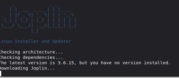 Installing Joplin via the command line using wget.