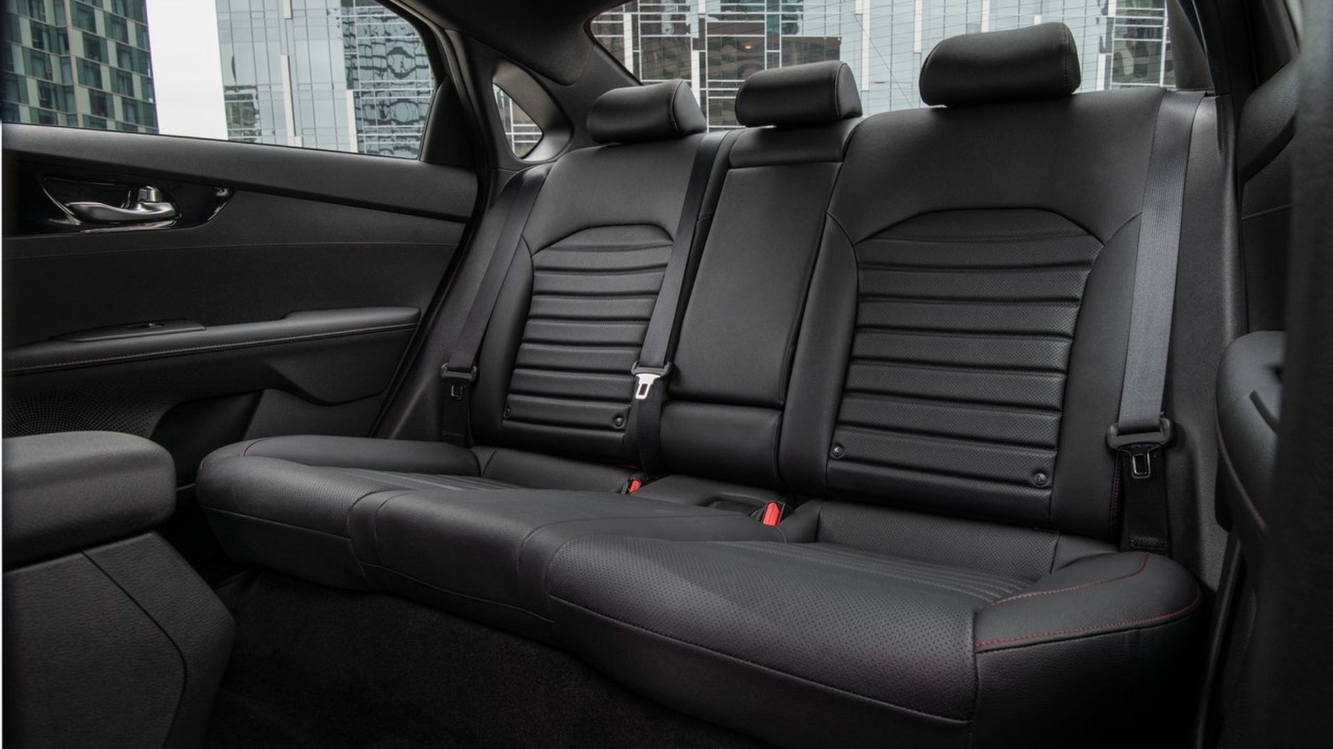 Shot of the rear seats in a 2022 Kia Forte.