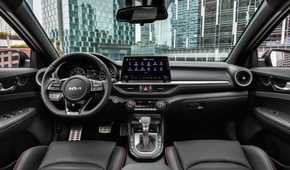 Shot of the dashboard in a 2022 Kia Forte.