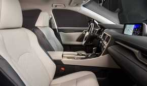 Close up of the front seats in a 2016 Lexus RX