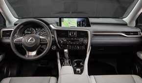 Interior shot of the dashboard in a 2016 Lexus RX
