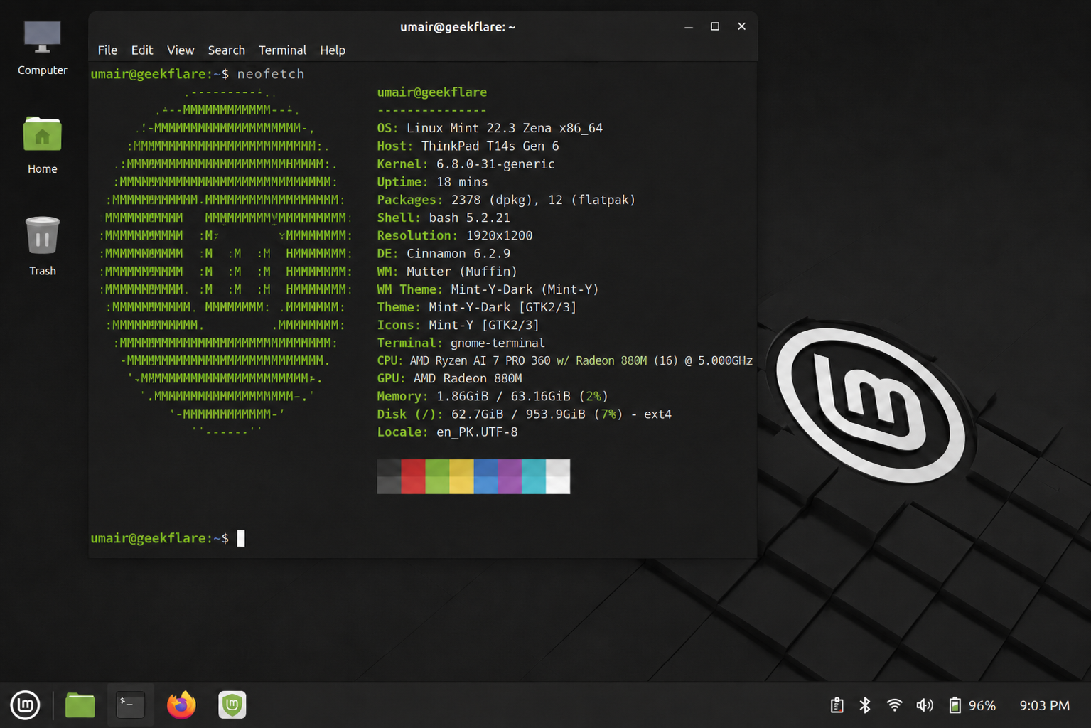 linux mint desktop
