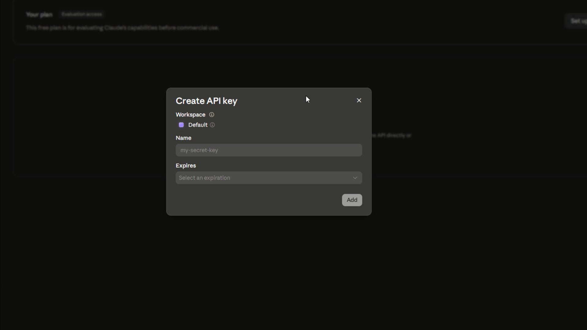 Making a new Claude API key
