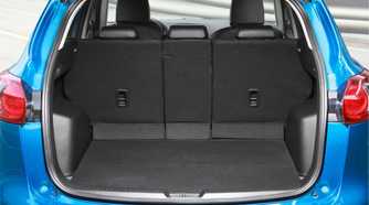 Shot inside the trunk of a 2013 Mazda CX-5.