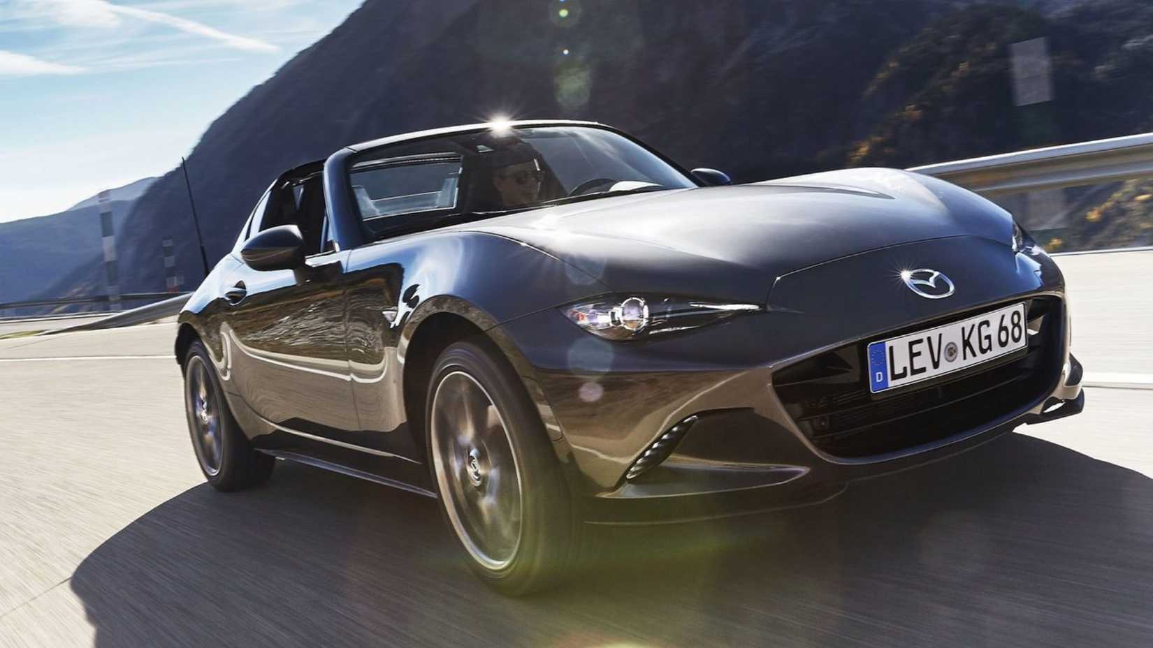 Dynamic front 3/4 shot of a 2017 Mazda MX-5 RF.