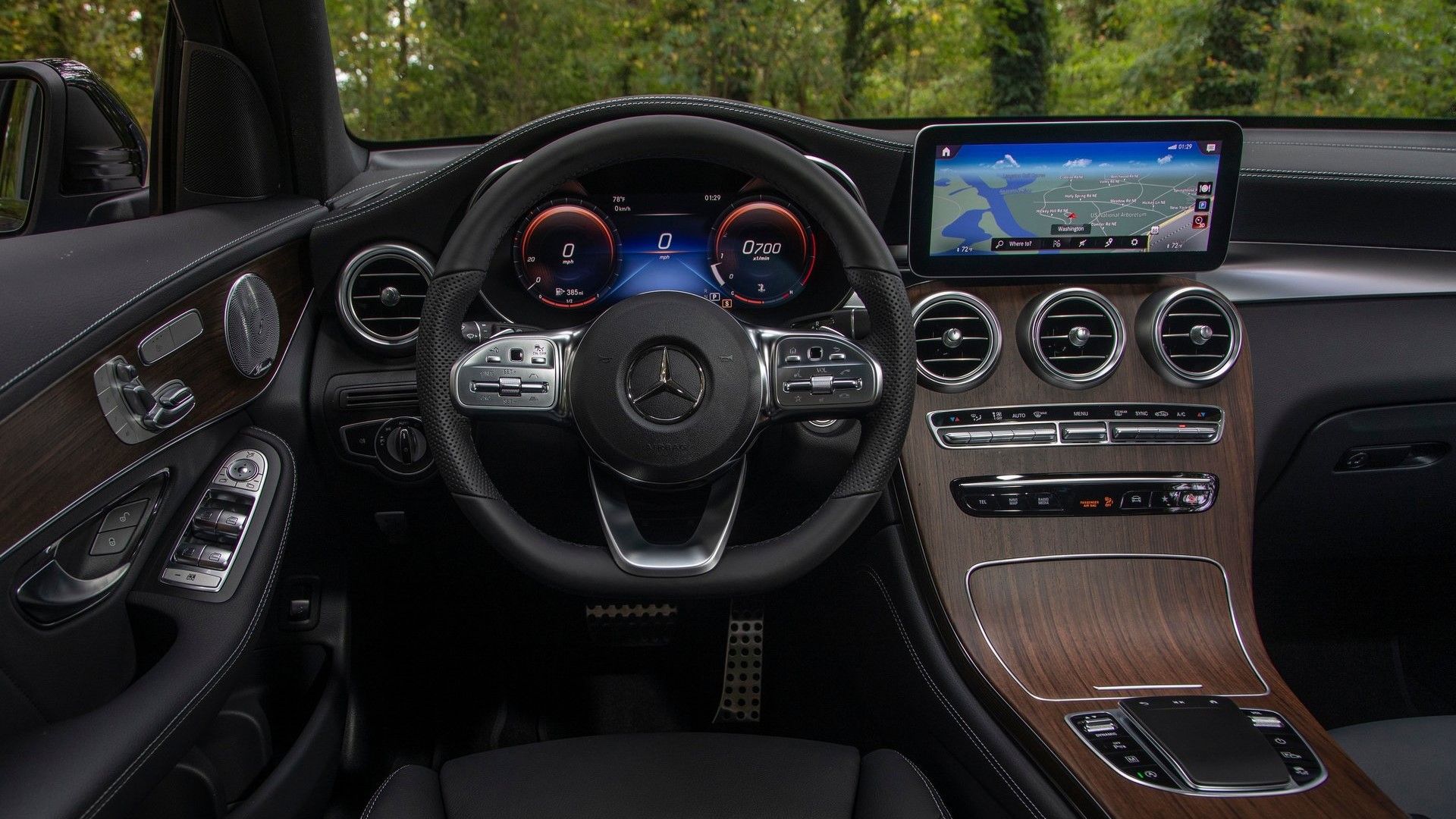 Shot of the dashboard in a 2020 Mercedes-Benz GLC-Class