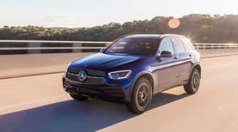 Front 3/4 shot of a 2020 Mercedes-Benz GLC-Class