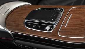 Close up of the center console in a 2020 Mercedes-Benz GLC-Class