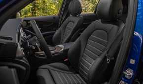 Close up of the front seats in a 2020 Mercedes-Benz GLC-Class