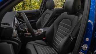 Close up of the front seats in a 2020 Mercedes-Benz GLC-Class