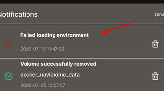 Notifications of failure points in docker.