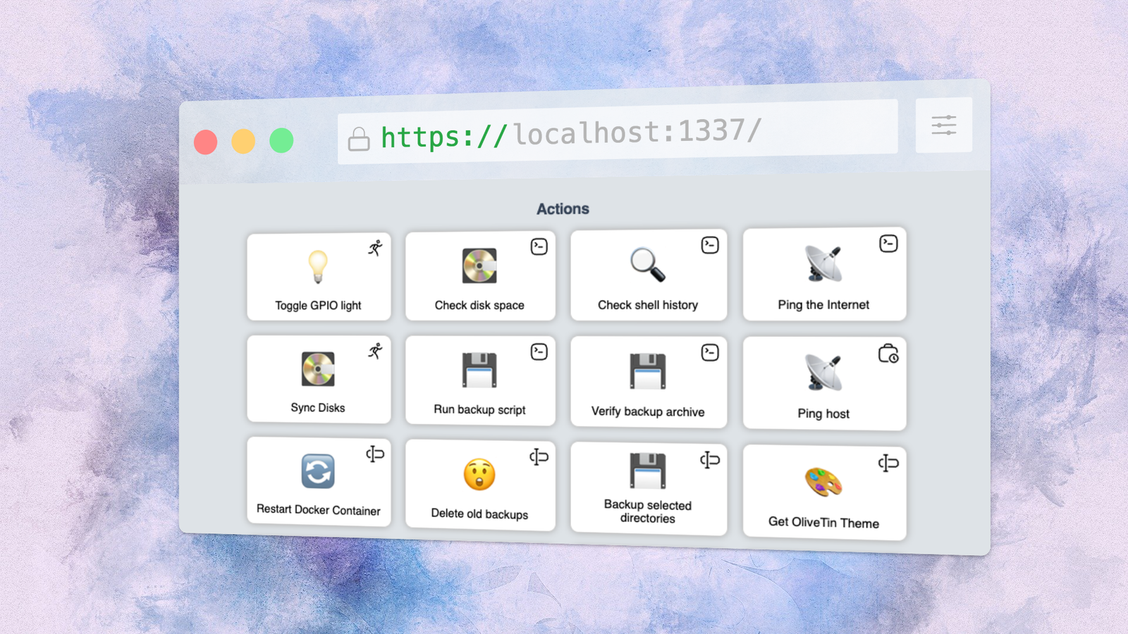 This self-hosted dashboard lets me trigger shell commands without typing anything