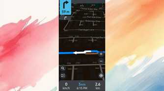 Organic Maps showing a route with an arrow