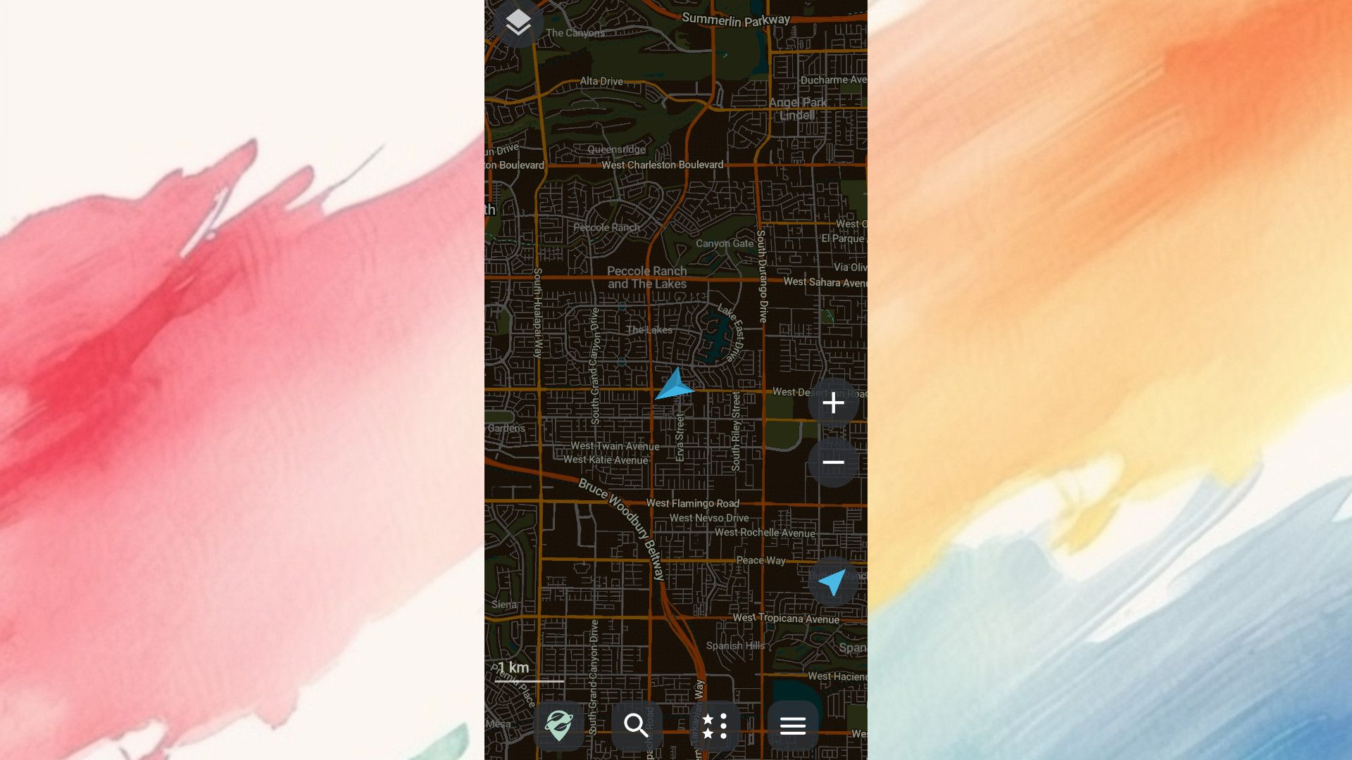 Organic Maps showing the user on a map