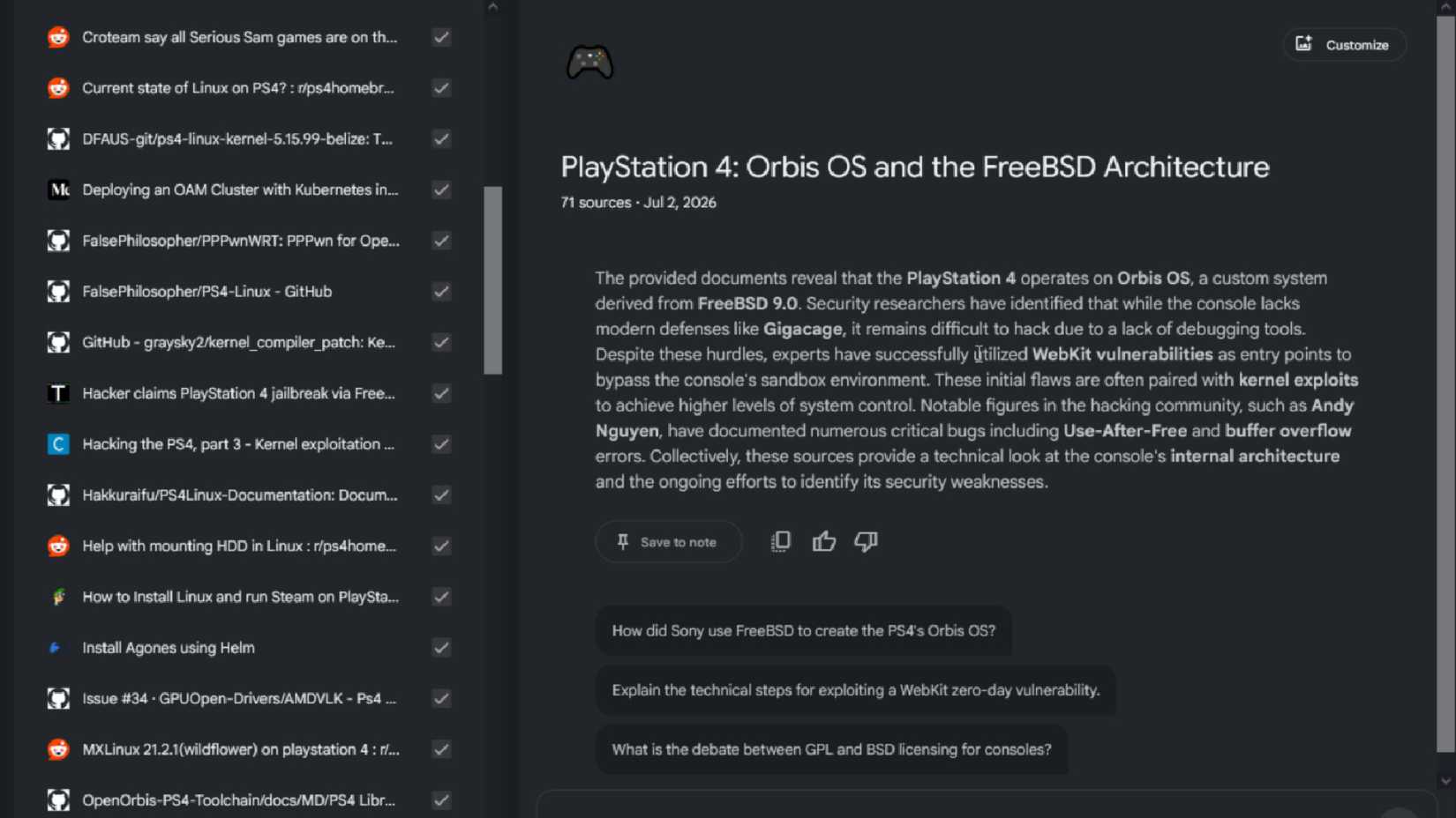 PS4 on Linux in NotebookLM showing how it works-1
