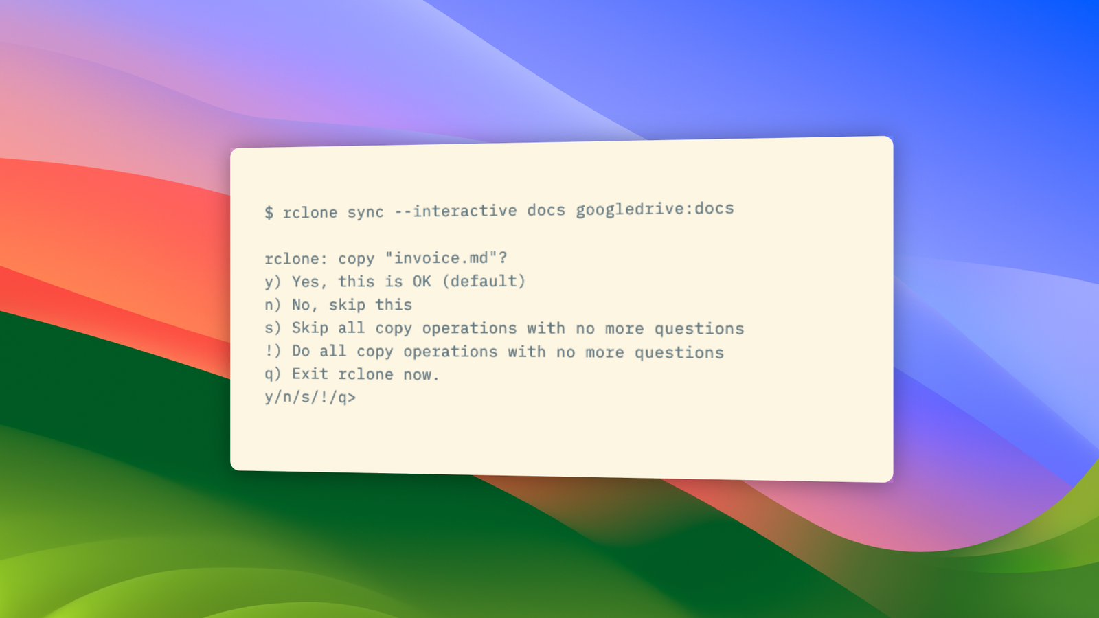 I stopped using the official Google Drive app and switched to this simple terminal tool