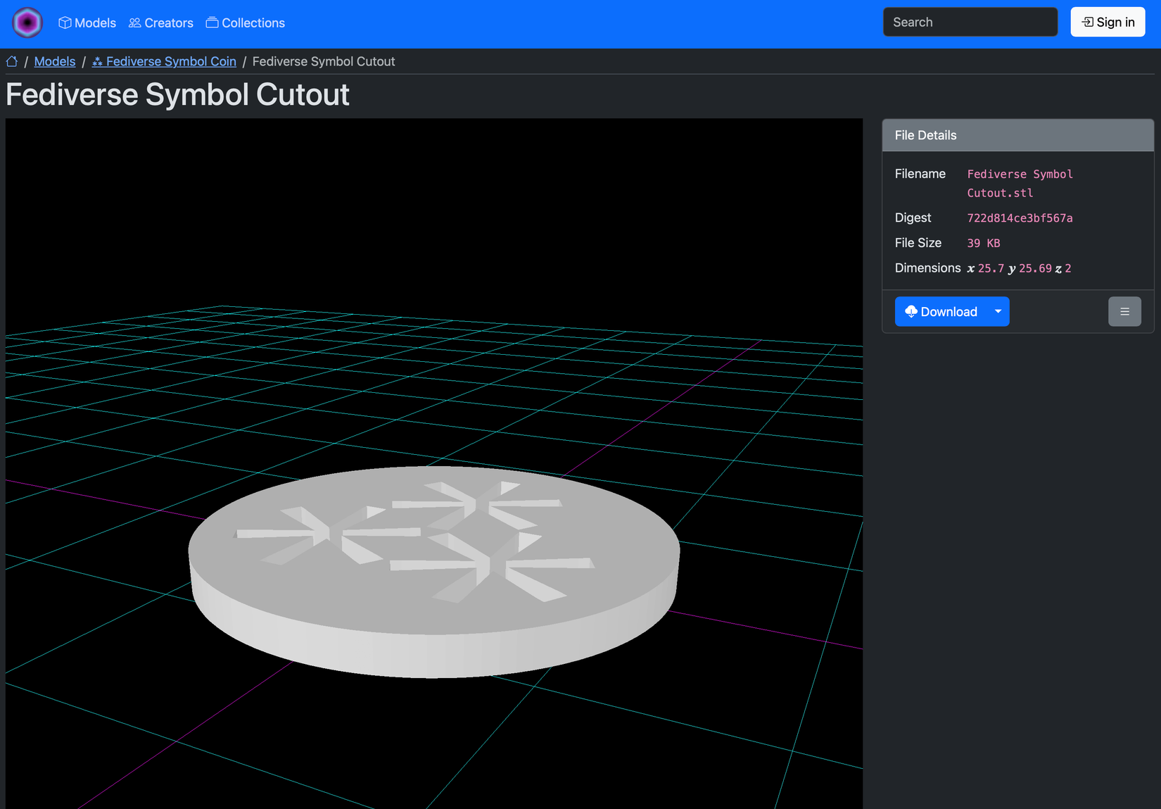 Manyfold public server item preview.