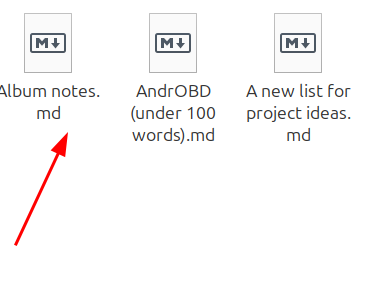 Several MD files in a folder on Linux Mint.