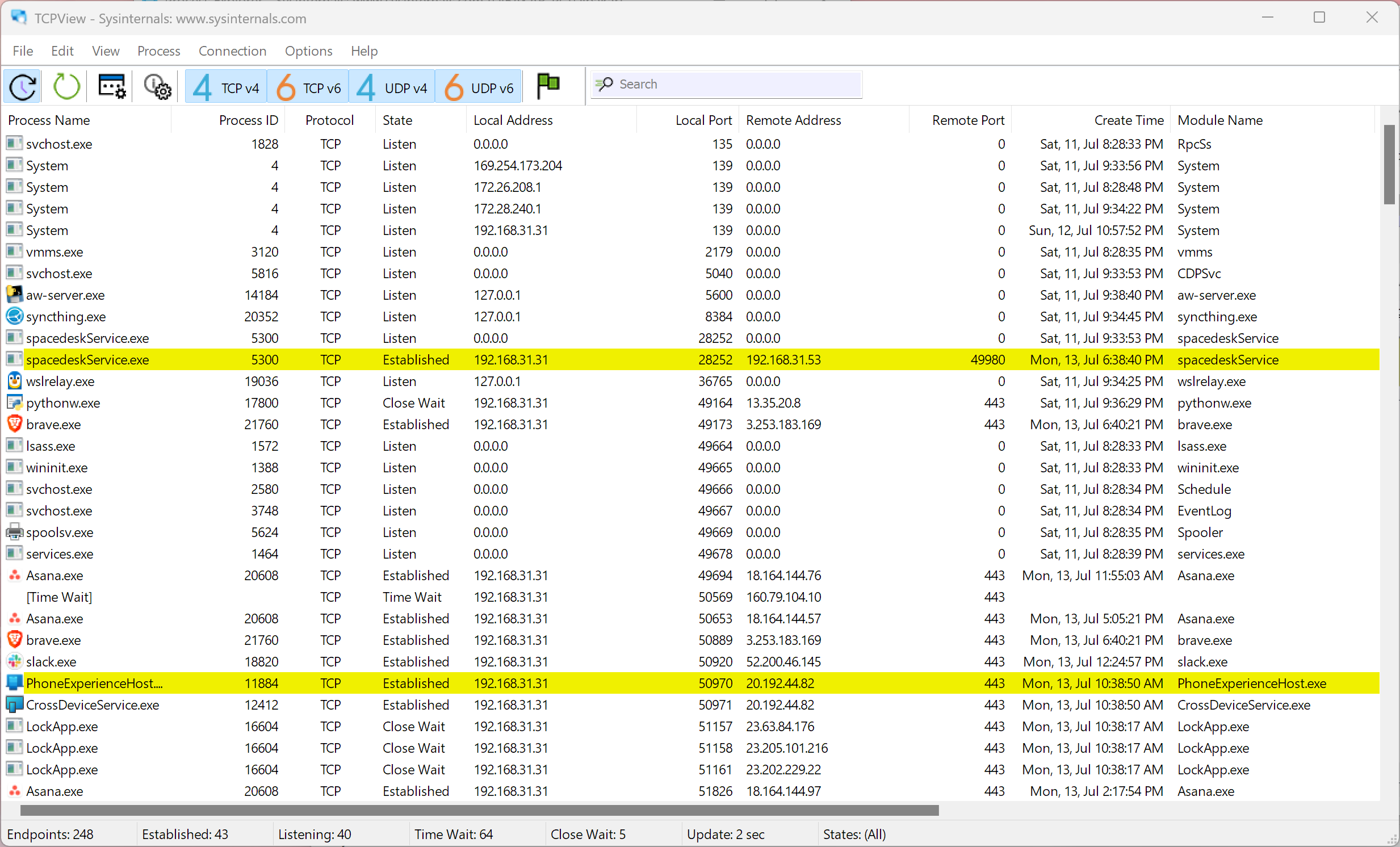 Tcpview Process Explorer I always install these 3 free apps on every Windows PC
