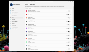 The Startup Apps screen in Windows Settings.