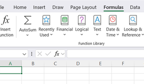 The Excel ribbon, with the Formulas tab opened.