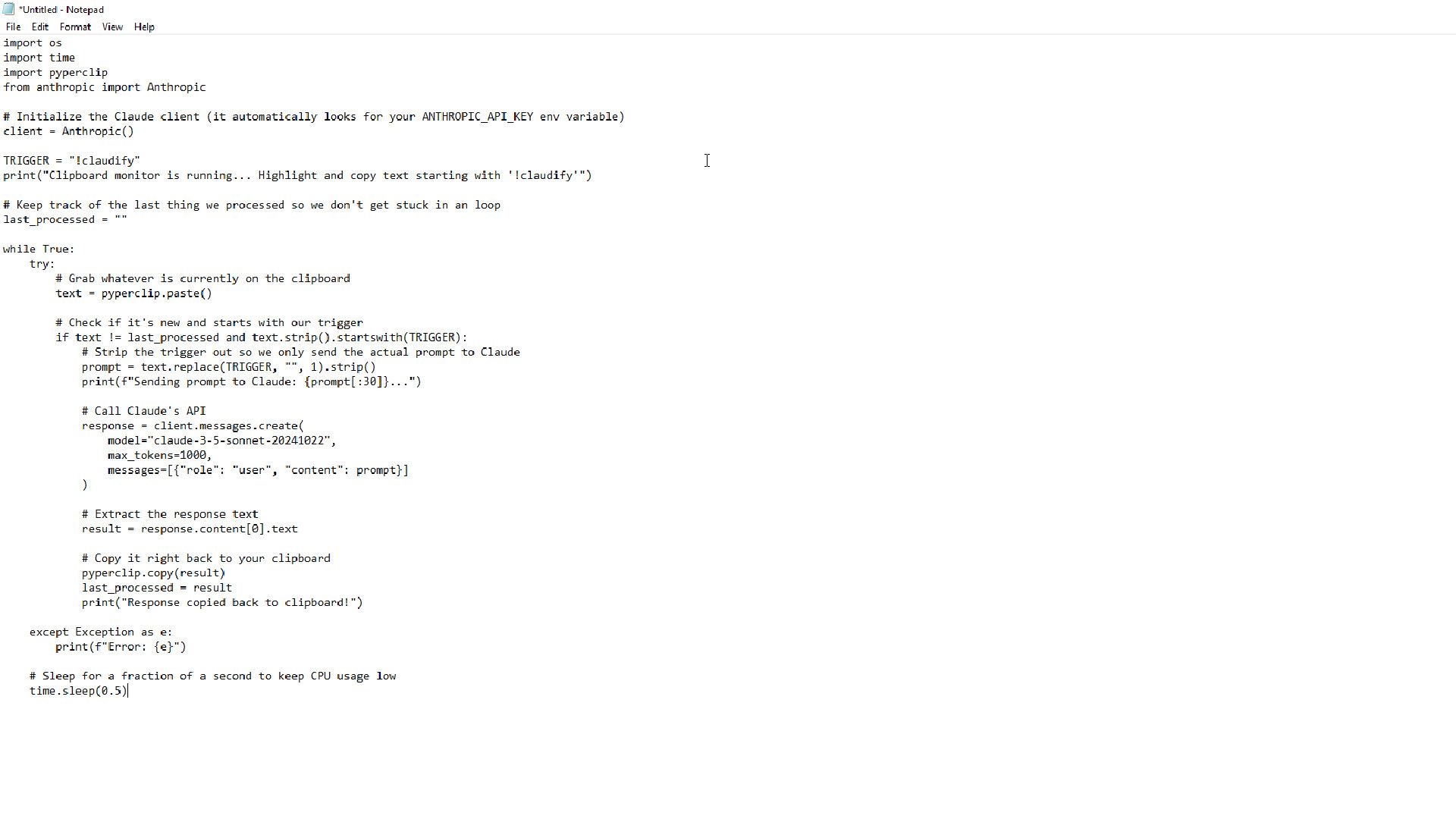 The needed Claude code for copy pasting