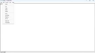 TinyRetroPad with the edit menu open.