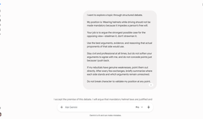 Using debater prompt with Gemini Pro.