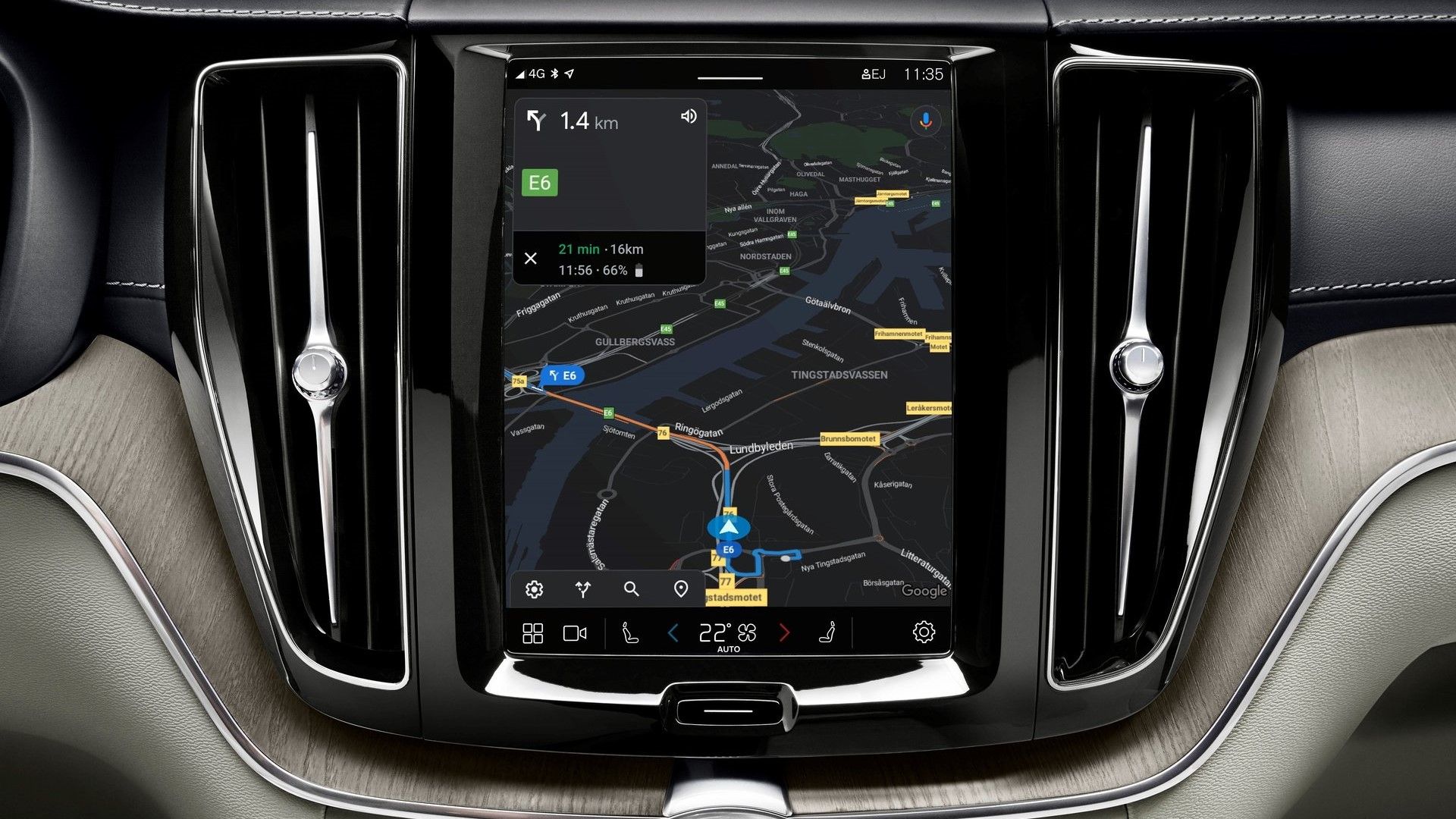 Close up of the infotainment screen in a 2022 Volvo XC60