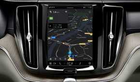 Close up of the infotainment screen in a 2022 Volvo XC60