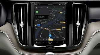 Close up of the infotainment screen in a 2022 Volvo XC60