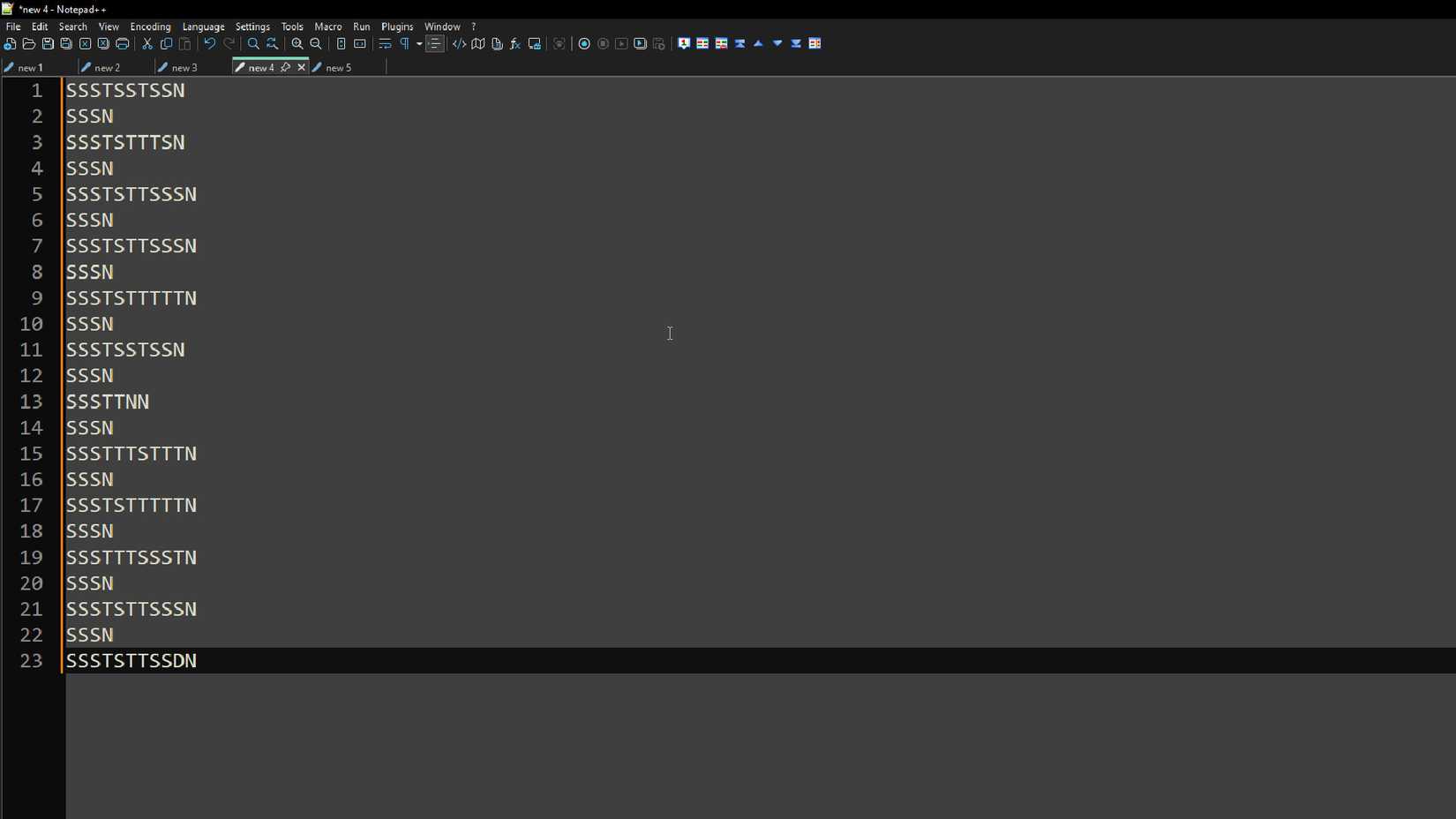 Whitespace typing hello world