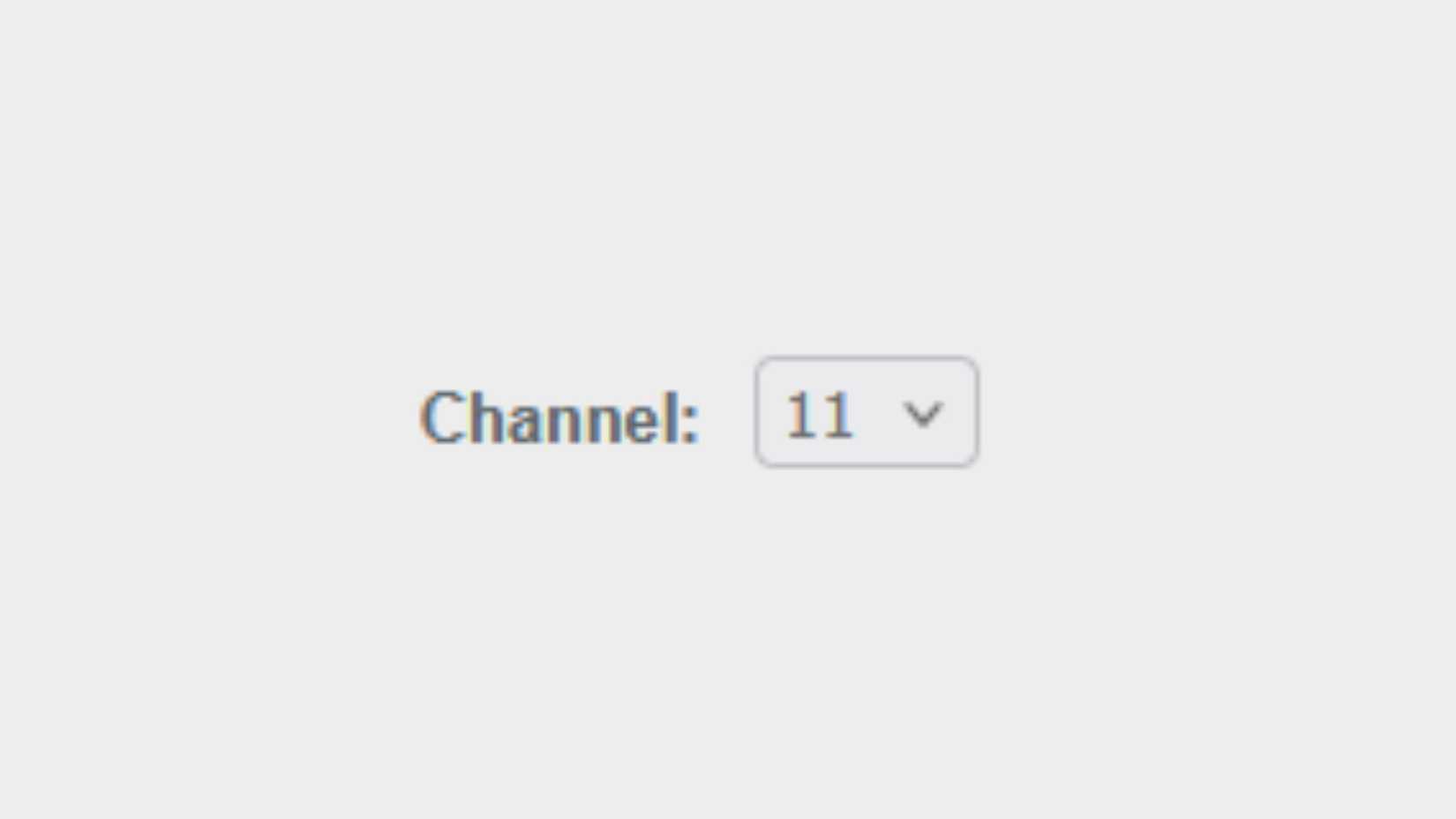Wifi selection showing the channel
