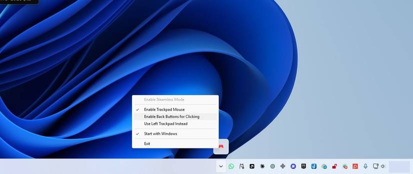 The Steamless Mode app on Windows 11. 