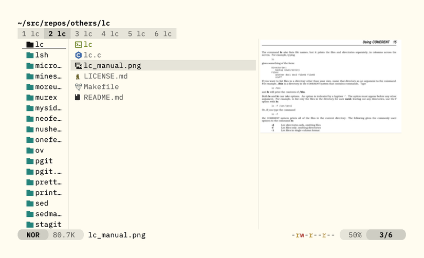 A row of tabs along the top of Yazi's file interface, each showing a number and a file name.