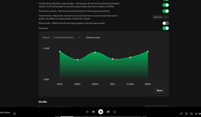 Finding the album page in Spotify with the right pane closed.