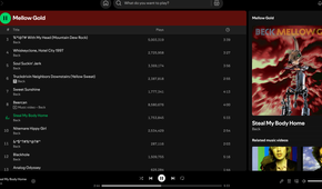 Finding the album page in Spotify.