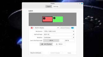 Adjusting monitor settings on the Linux desktop.