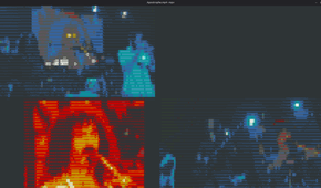 Watching the Apostrophe concert video in ASCII.