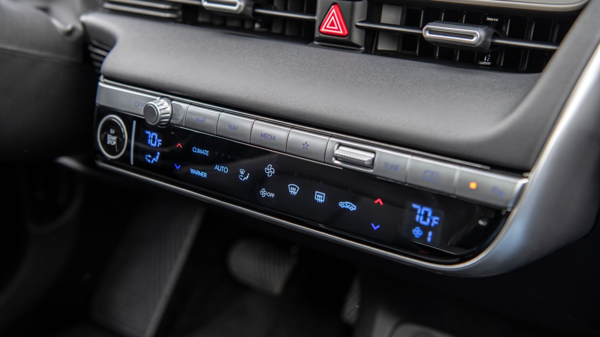 Close up of the HVAC controls in the 2022 Hyundai Ioniq 5