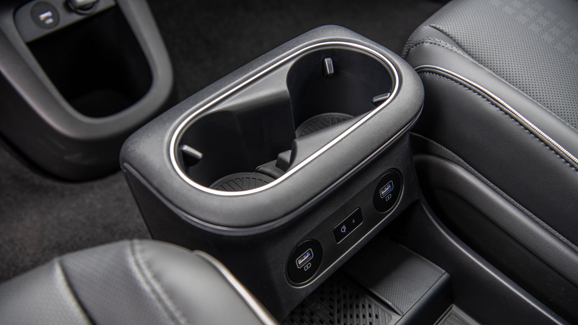 Shot of the sliding center console in a 2022 Hyundai Ioniq 5