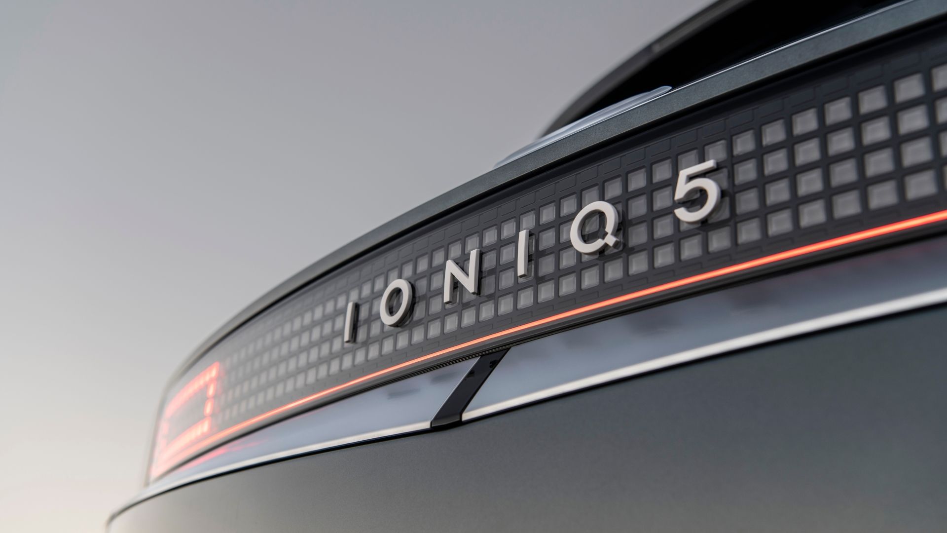 Close up of the rear badge on a 2022 Hyundai Ioniq 5