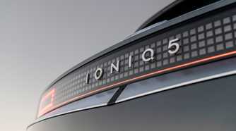 Close up of the rear badge on a 2022 Hyundai Ioniq 5